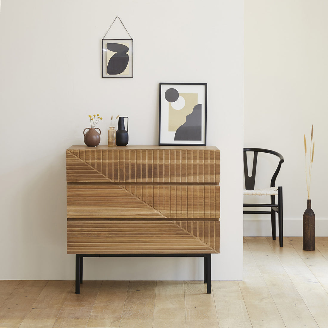PORTLAND - Cassettiera in teak massello 95 cm