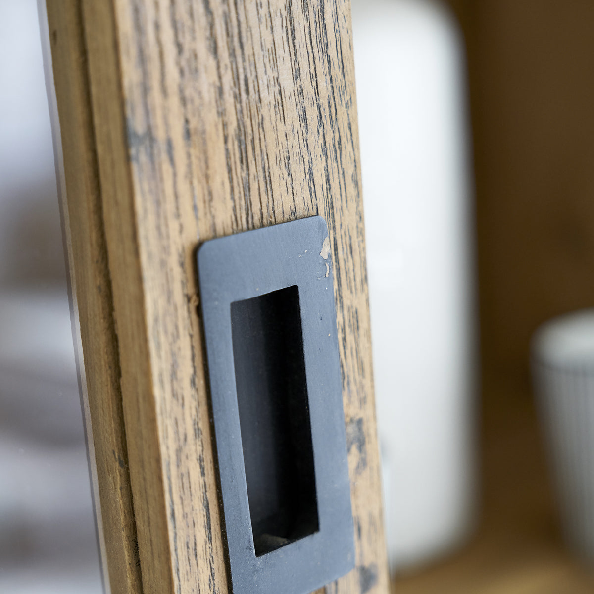 CARGO - Vetrinetta in teak massello riciclato 100 cm