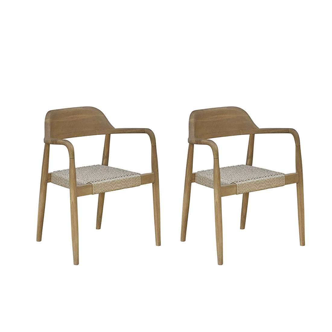 ALIZÉ - Poltrona da giardino in teak massello e corda (set di 2)