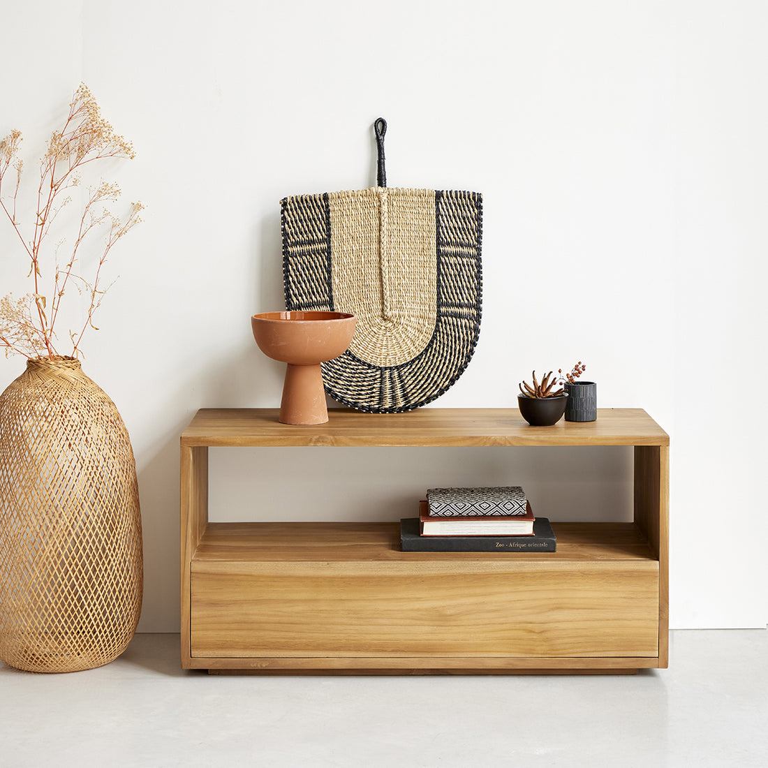 NIDO - Mobile porta TV in teak massello 90 cm