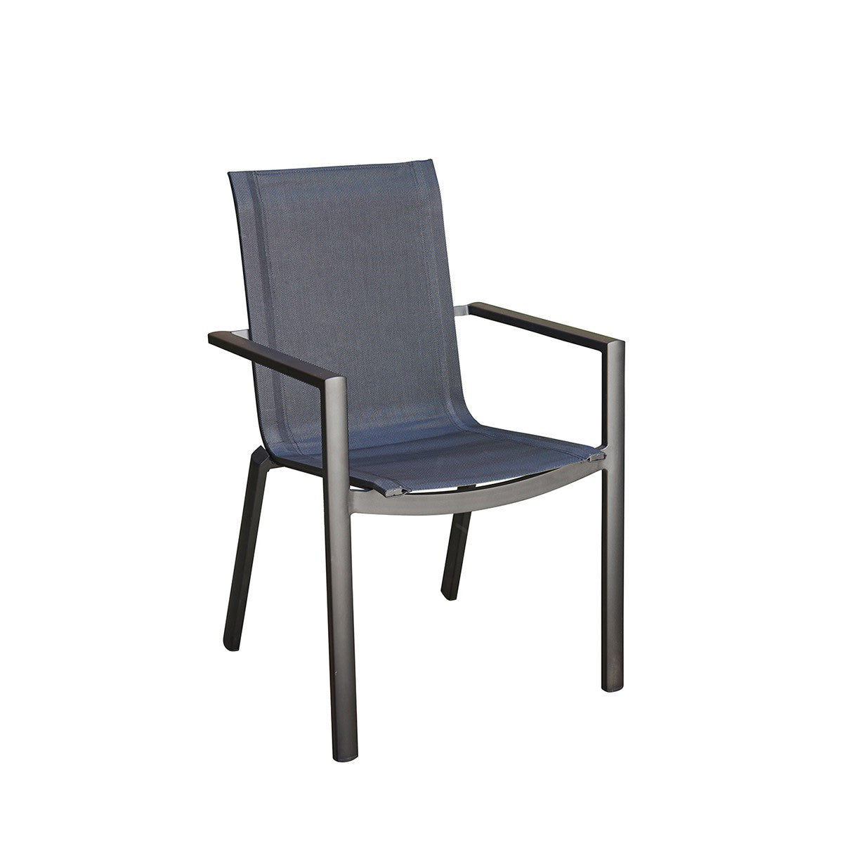 BALISTAR - Poltrona da giardino in alluminio e textilene grigio