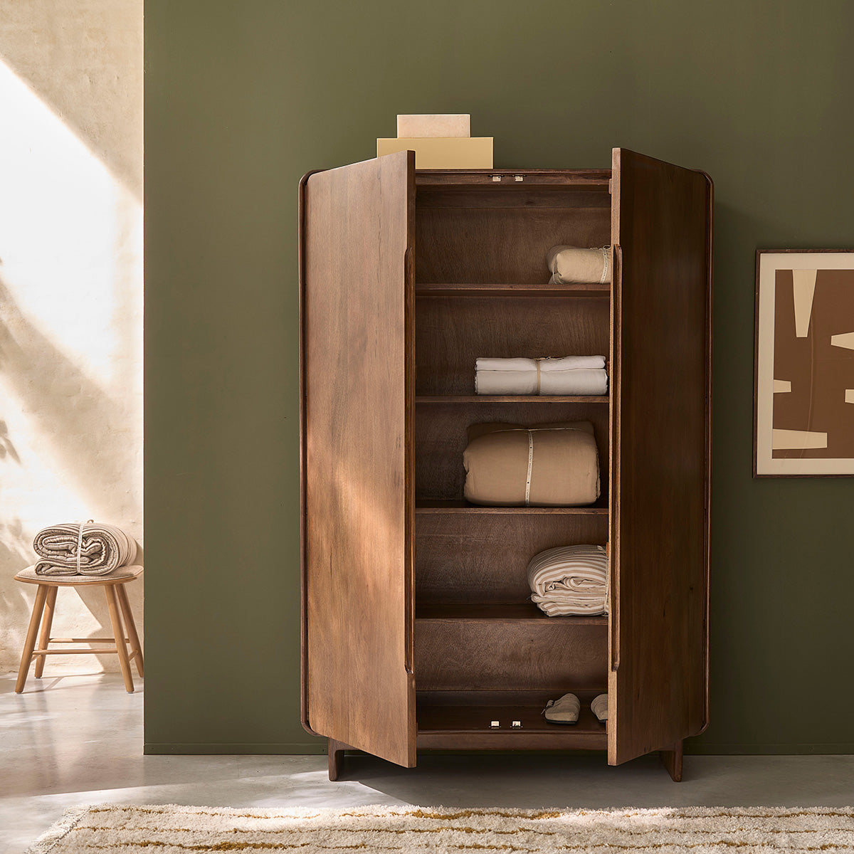 SOFIA - Armadio in legno massello di mango, 120 cm