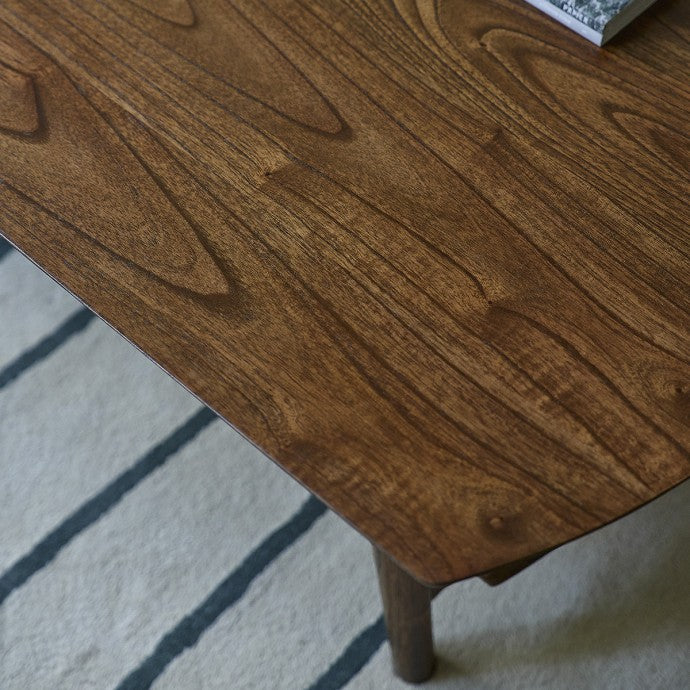 VINTAGE - Tavolino in mindi massello con finitura in noce 130 cm