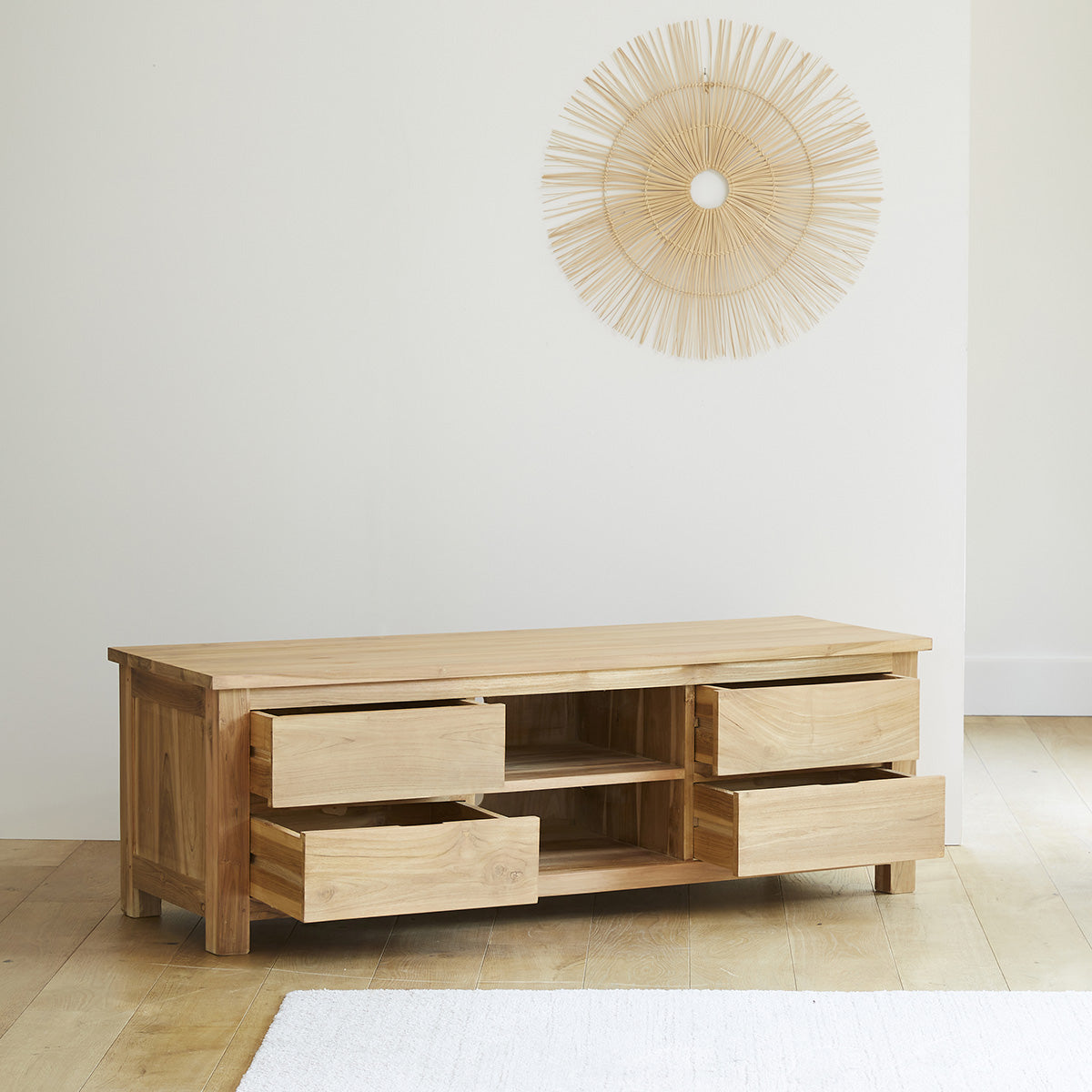 BOSTON - Mobile TV in teak massello 150 cm