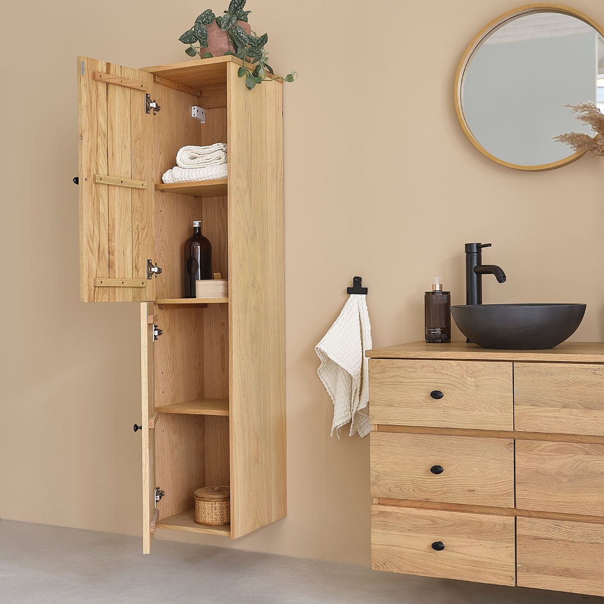 ERNEST - Colonna bagno in rovere 150 cm