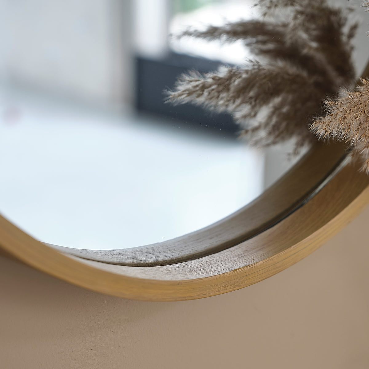 ERNEST - Specchio rotondo in rovere massello Ø 50 cm