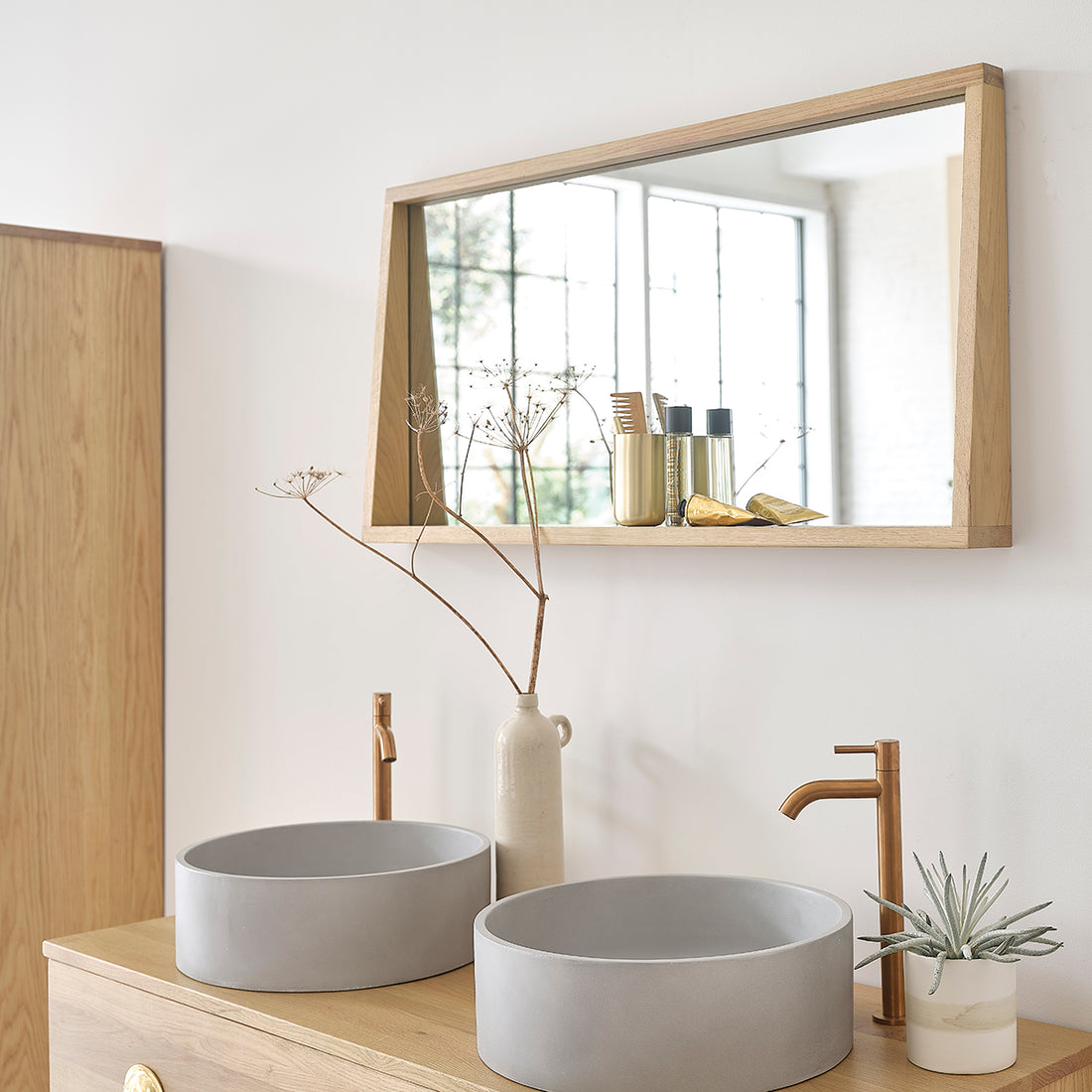 MAHAUT - Specchio rettangolare in rovere massello 100x50 cm