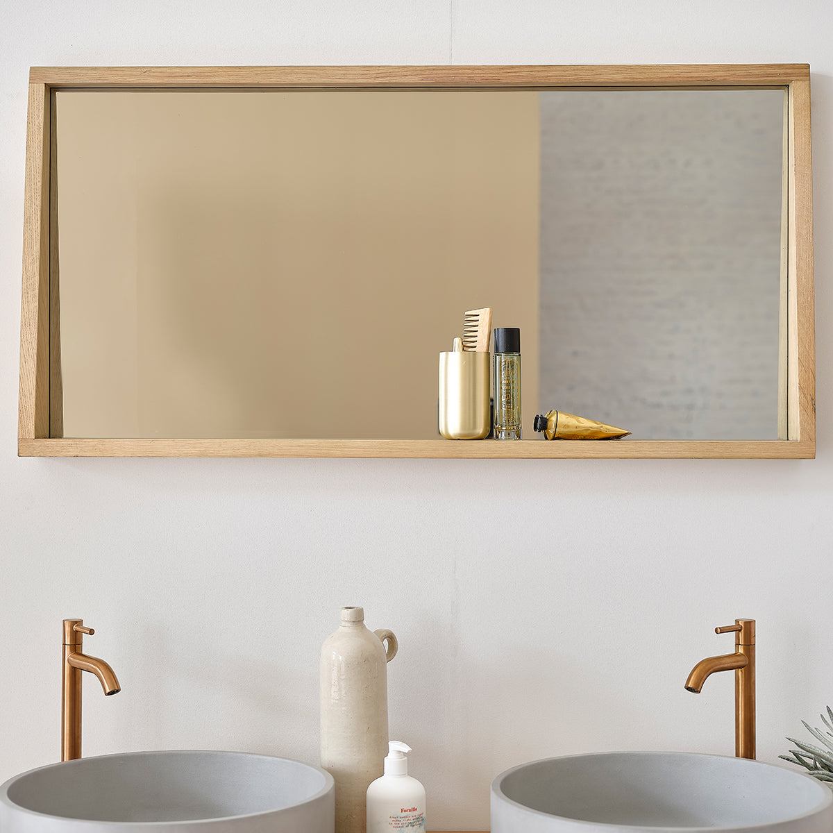 MAHAUT - Specchio rettangolare in rovere massello 100x50 cm