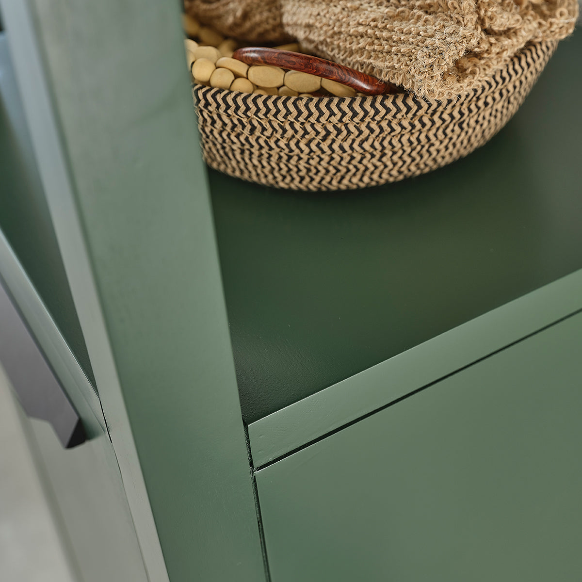 OLIVIA - Colonna bagno verde in legno di acacia 160