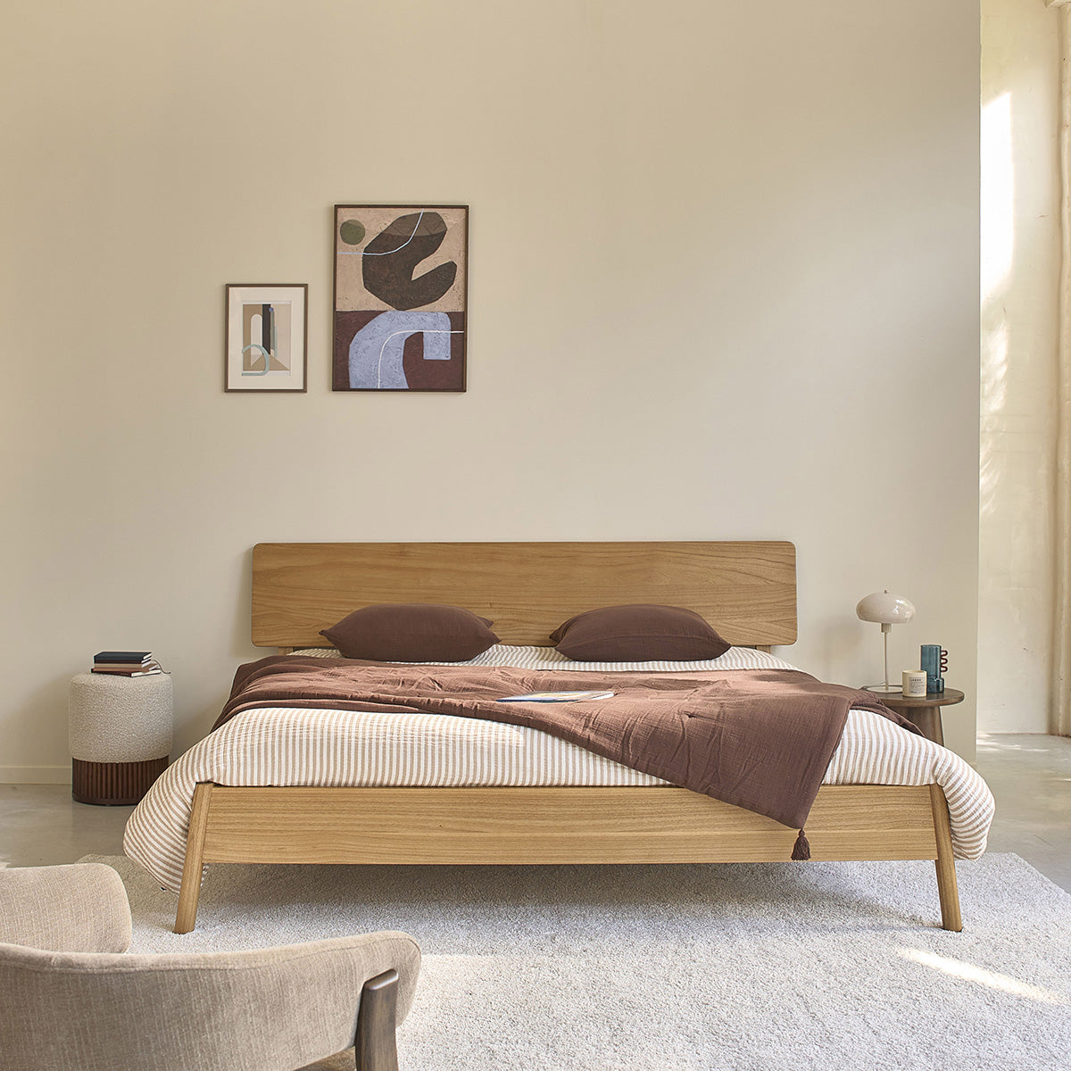 MAIA - Letto in legno di mindi da 180 cm con rete