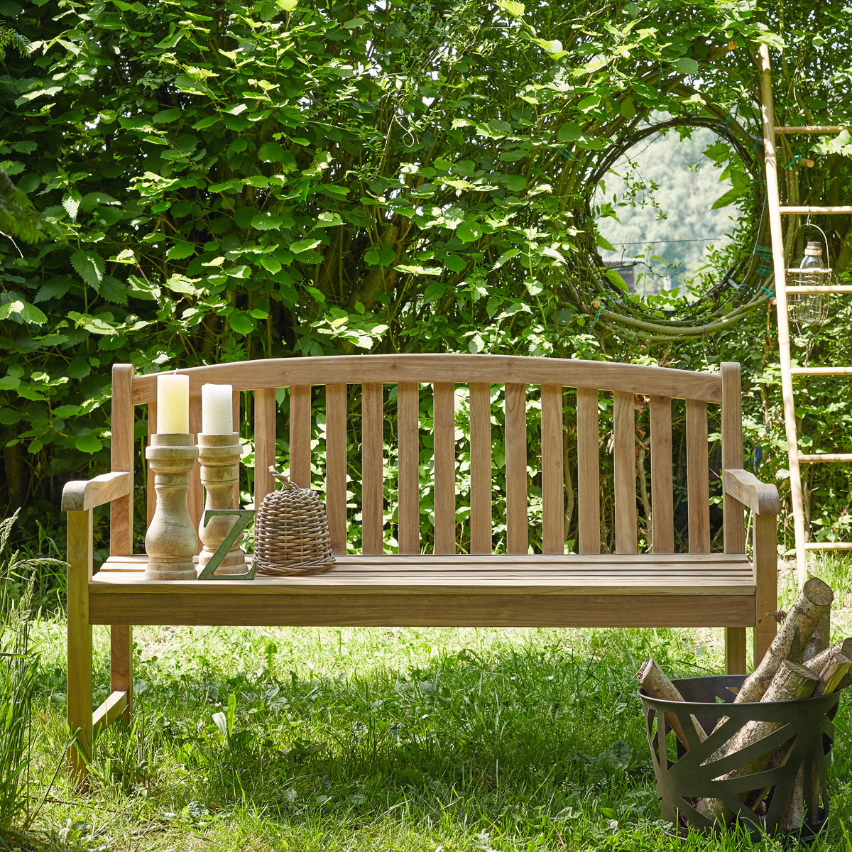 MIDLAND - Panchina da giardino in teak massello
