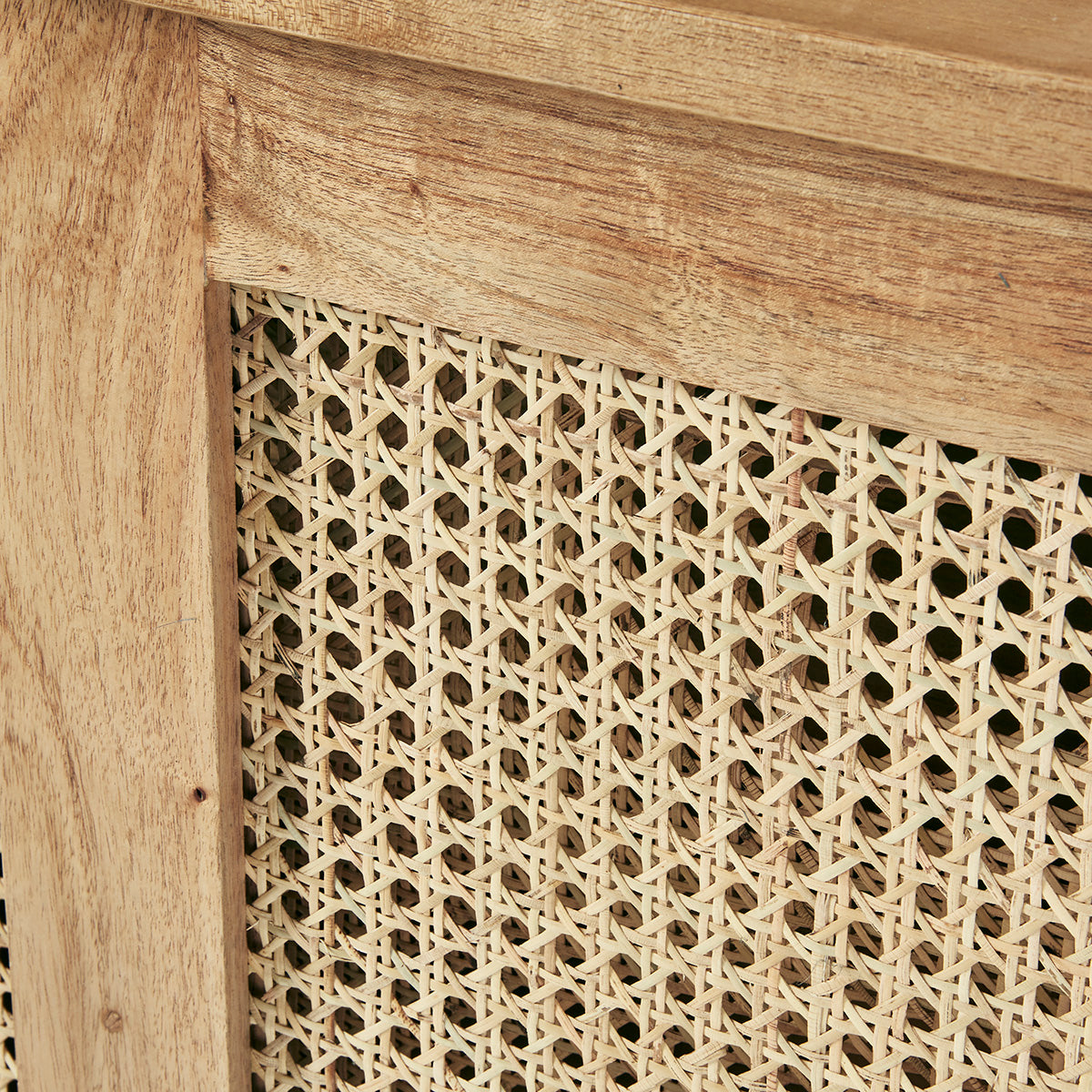 HANA - Credenza in mindi massello e cannage 135 cm