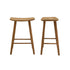 Set di 2 sgabelli da bar in teak massello 65 cm