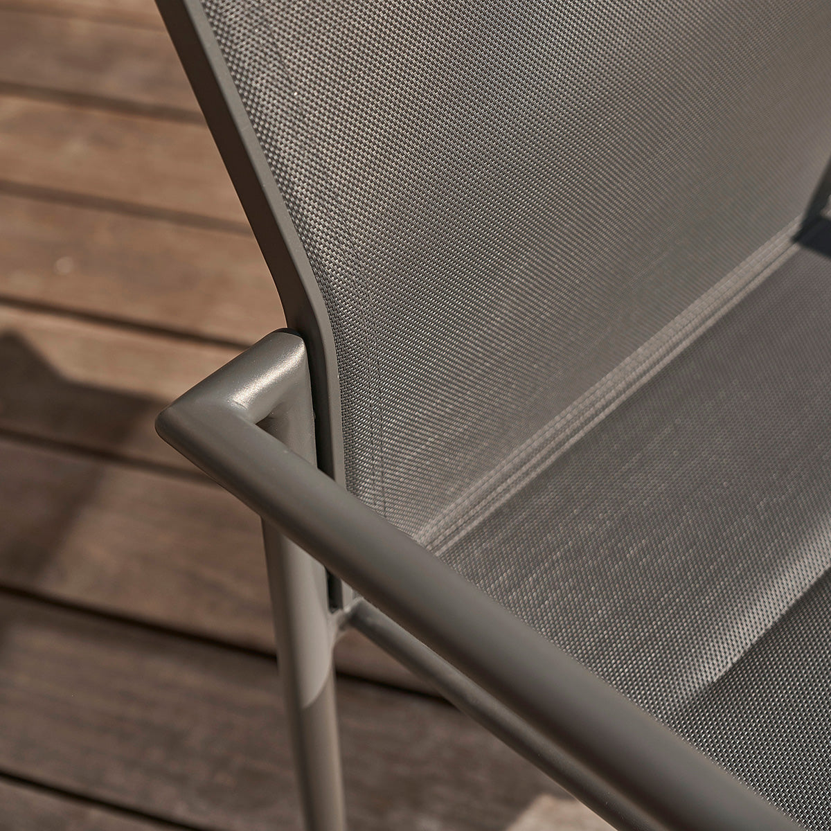 LAGON - Poltrona in alluminio e textilene grigio (set di 2)
