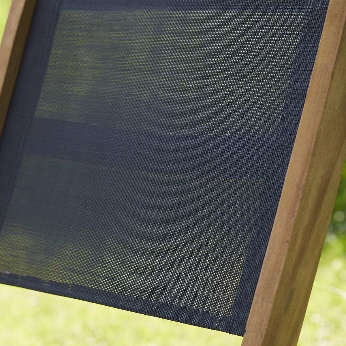 HANOÏ - Sedia da giardino in acacia massello e textilene nero