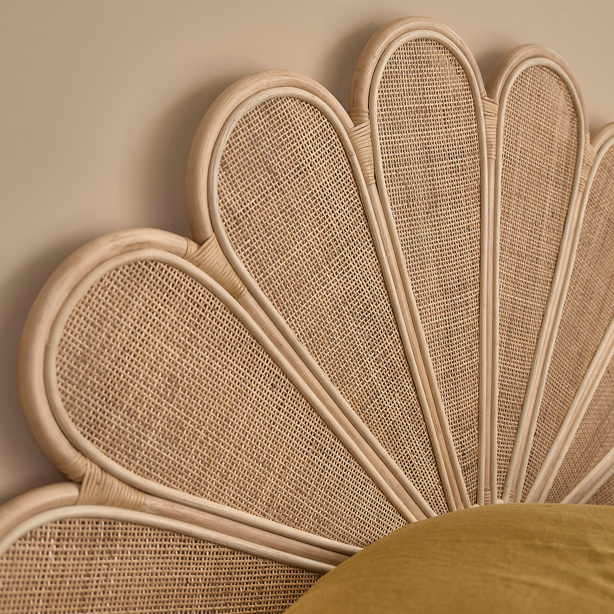 ROMY - Testiera in rattan e midollino 140 cm