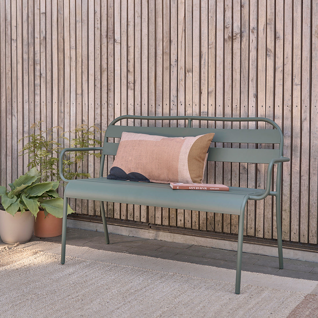 ZÉPHIR - Panca in alluminio verde 118 cm