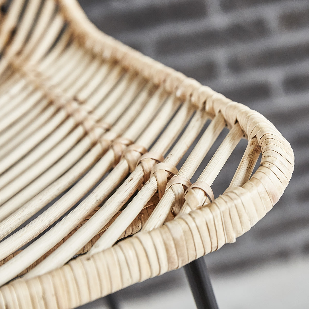 BOHEMA - Set di 2 sgabelli da bar in metallo e rattan