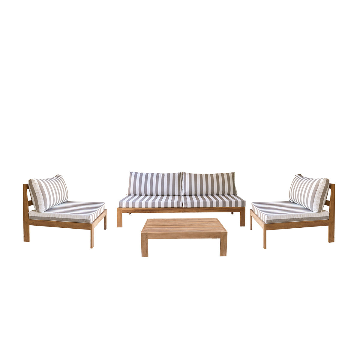 PALMA - Set di mobili da giardino in teak massello a righe