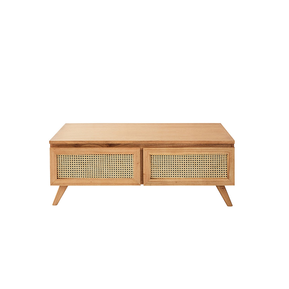 ISÉE - Tavolino in mindi massello e cannage 110 cm