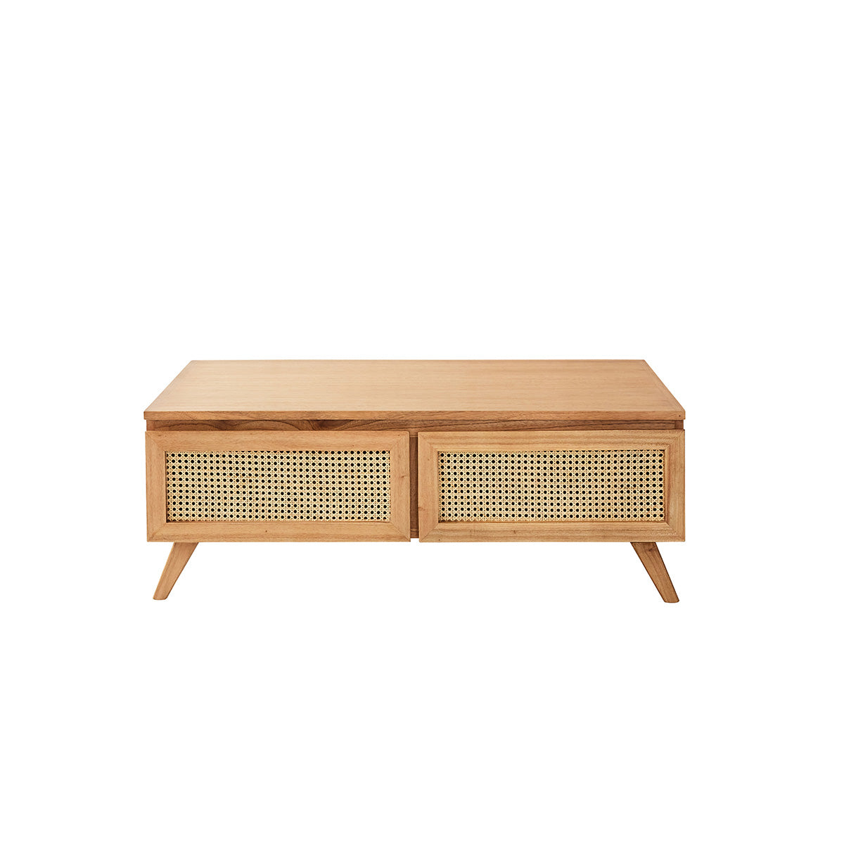 ISÉE - Tavolino in mindi massello e cannage 110 cm