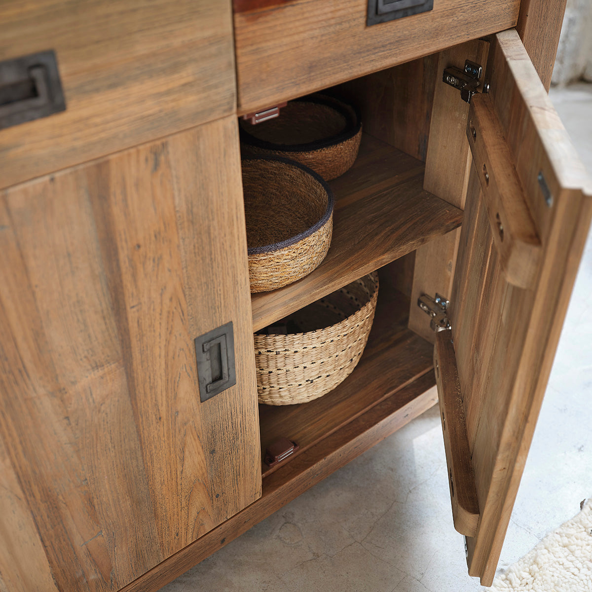 CARGO - Credenza in teak massello riciclato 100 cm