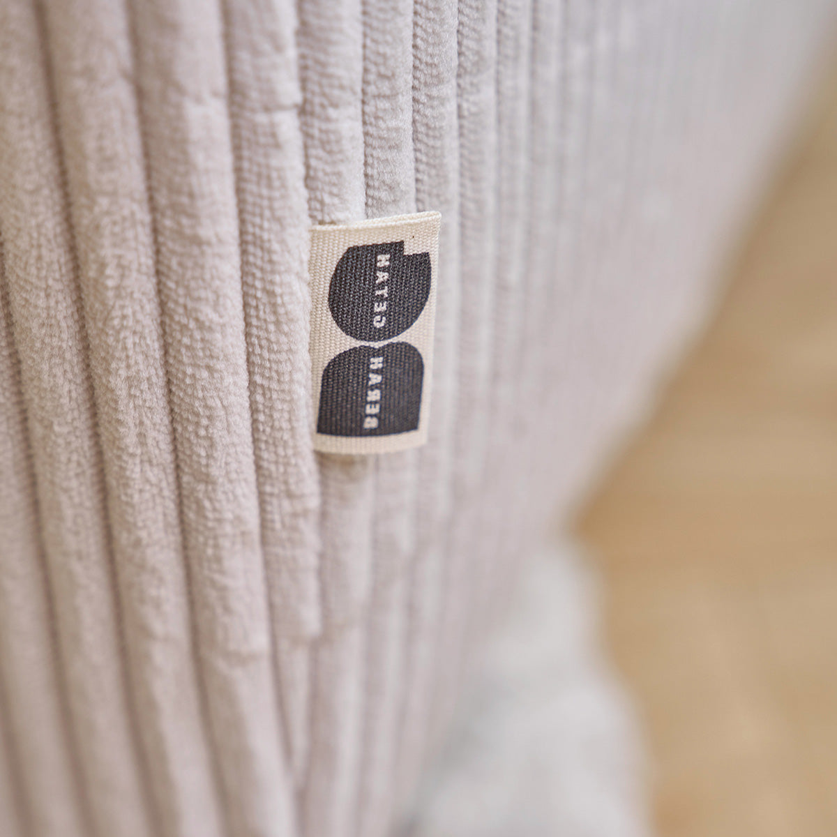 ALPHONSE - Divano dritto 3 posti in velluto a coste ecrù