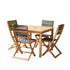 Set di mobili da giardino in legno massello di acacia e textilene nero 4 pers.