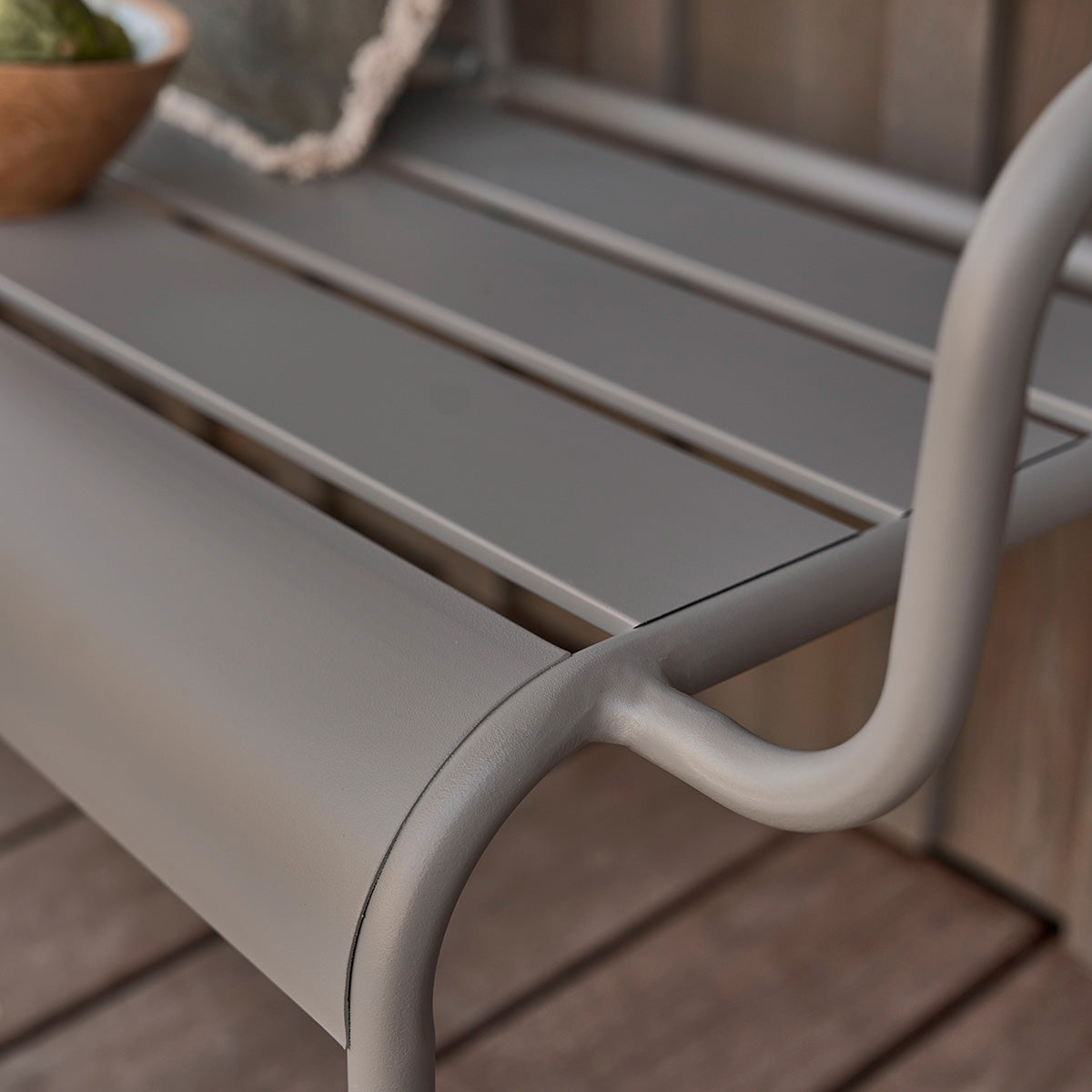 ZÉPHIR - Panca in alluminio grigio 118 cm