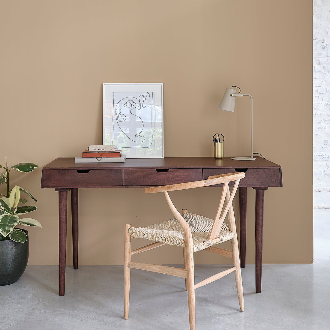 CAMERON - Scrivania in legno di mango massello 140 cm