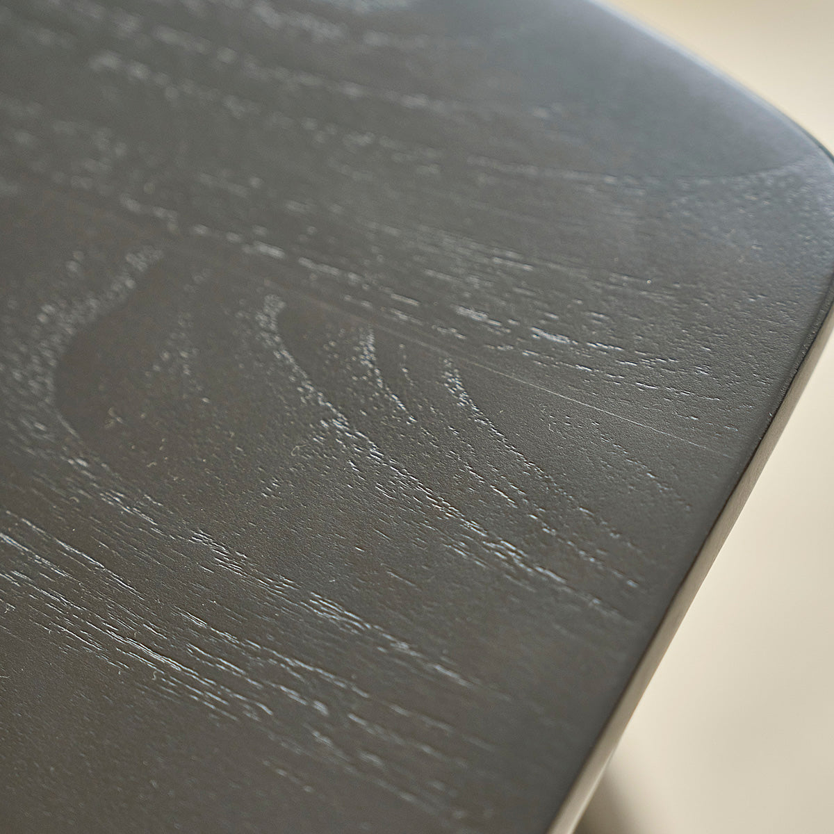 AMBRE - Sgabello in teak massello nero 75 cm