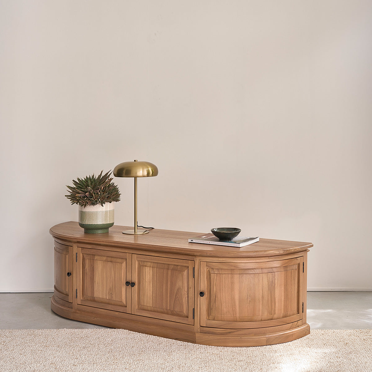 ADAM - Mobile porta TV in legno di teak da 160 cm