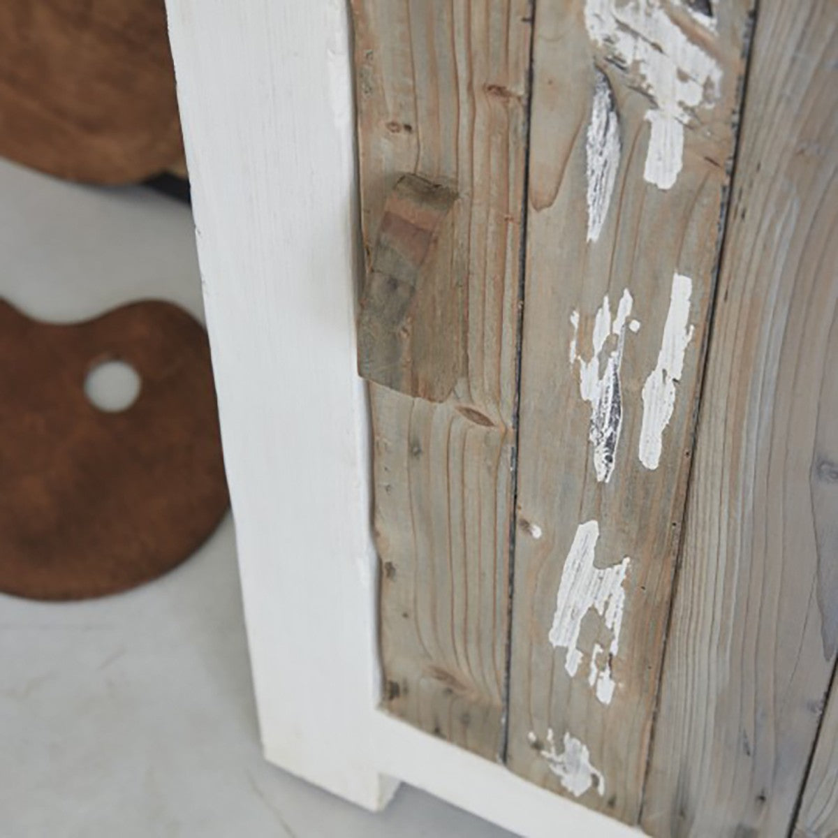 ATLANTIC - Vetrinetta in legno massello riciclato 70 cm