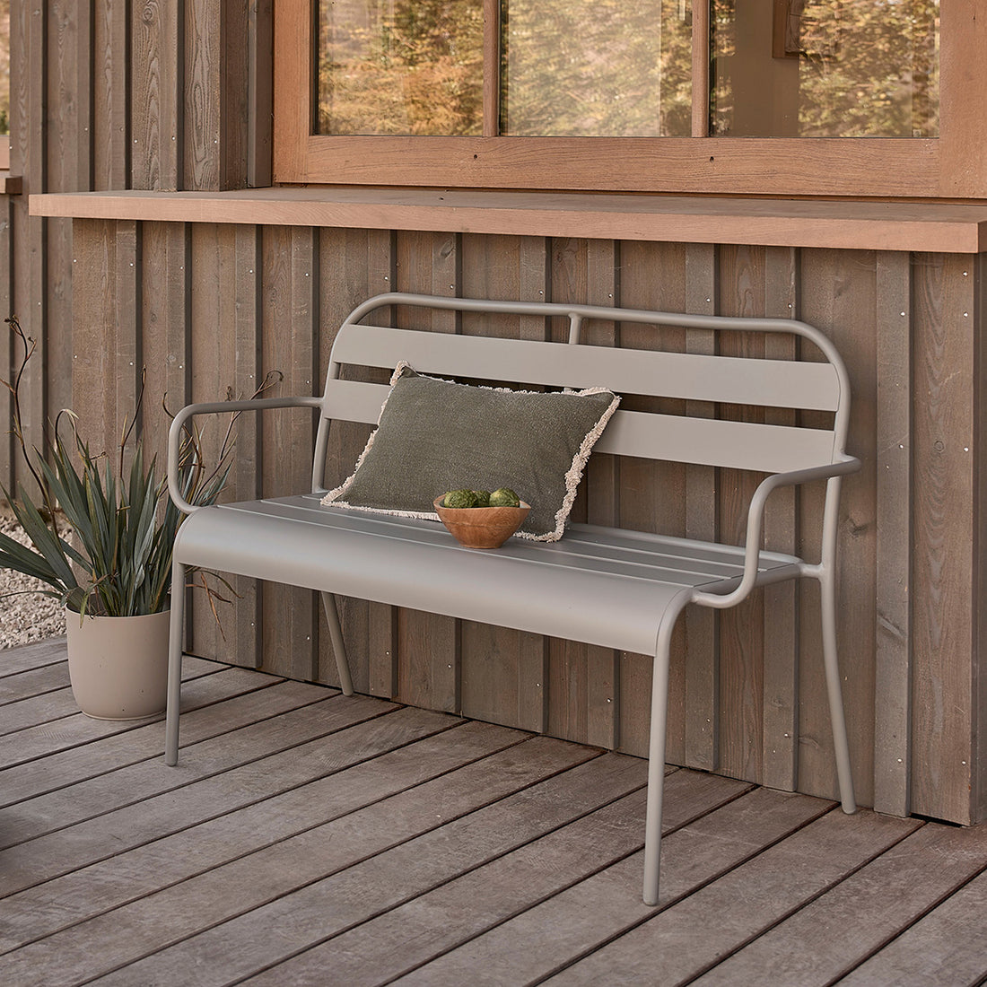 ZÉPHIR - Panca in alluminio grigio 118 cm