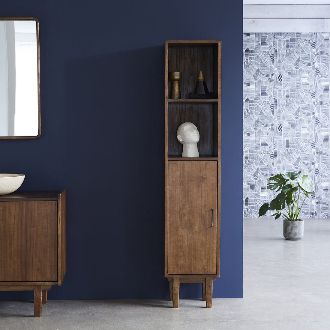 VINTAGE - Colonna da bagno in massello mini 170 cm