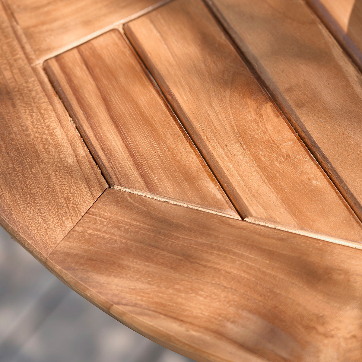 BALI - Tavolo da giardino rotondo in teak massello oliato per 4 pers.