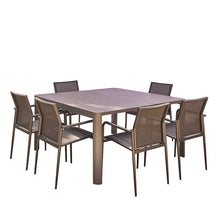 Salotto da giardino allungabile in alluminio grigio 6/8 pers.