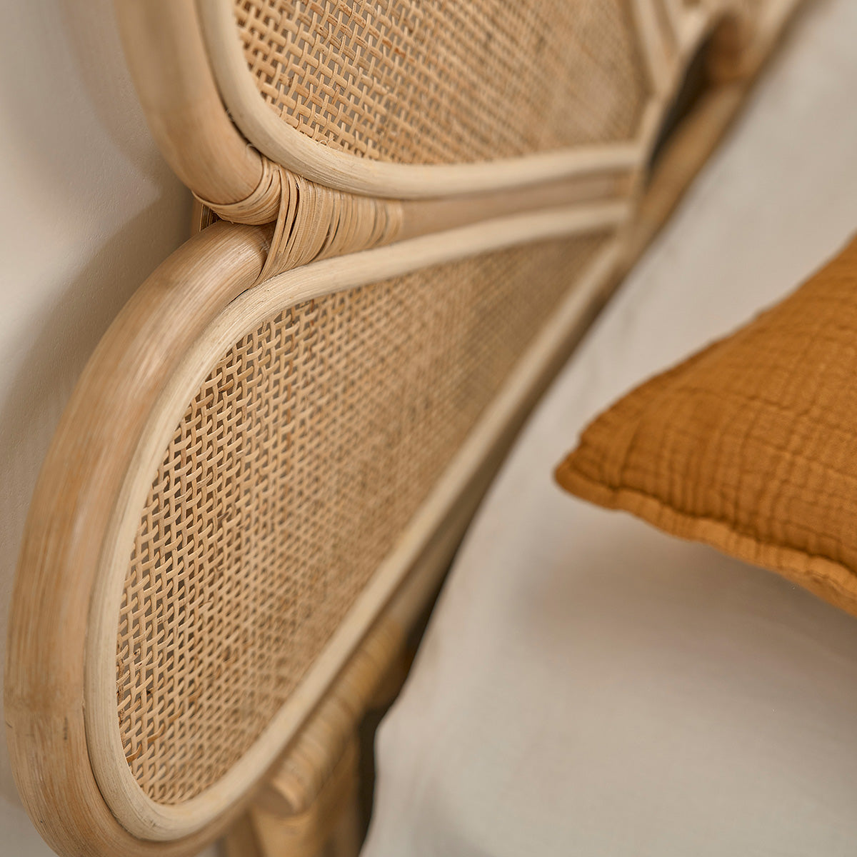 ROMY - Testiera in rattan e midollino 90 cm