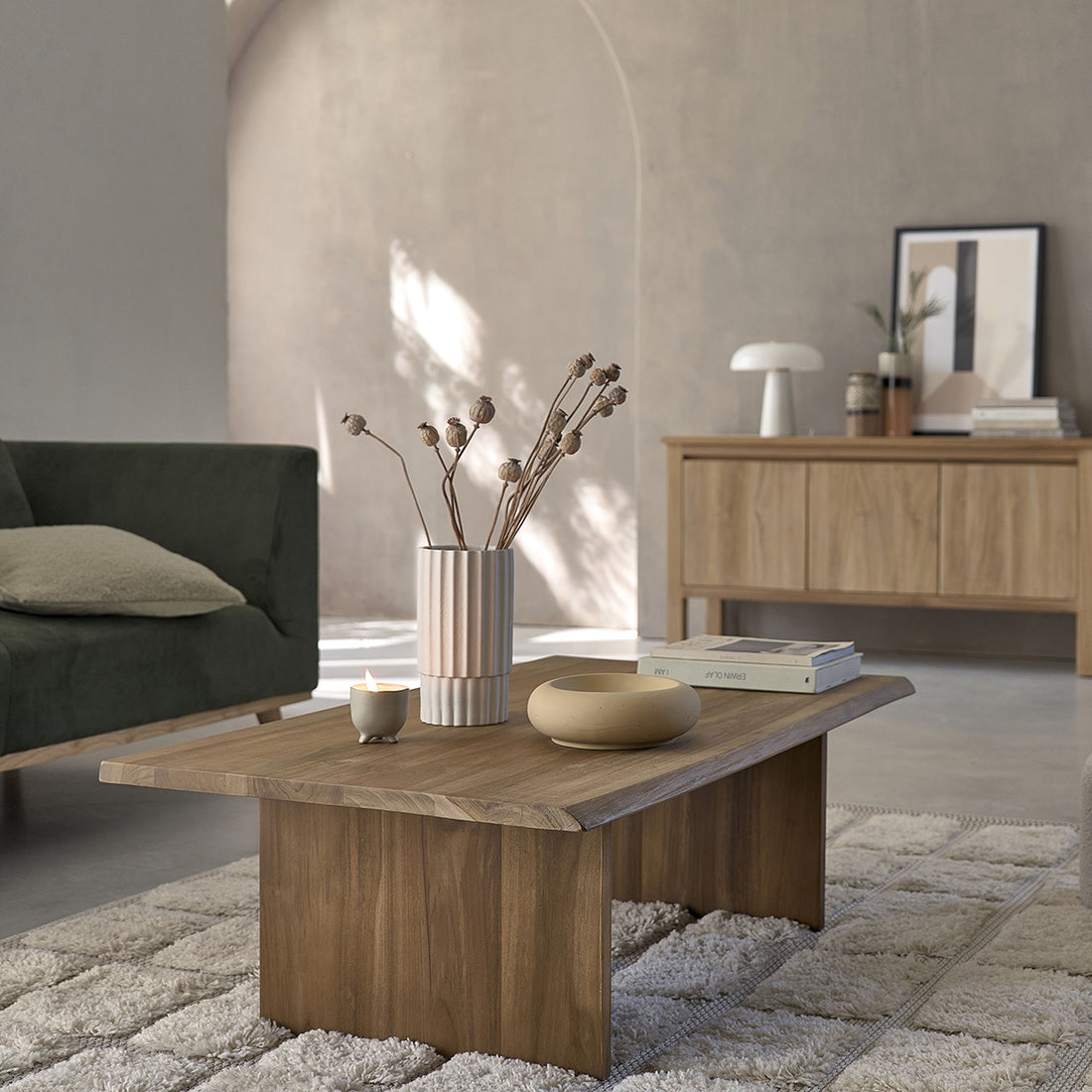 BOSTON - Tavolino in teak massello da 120 cm