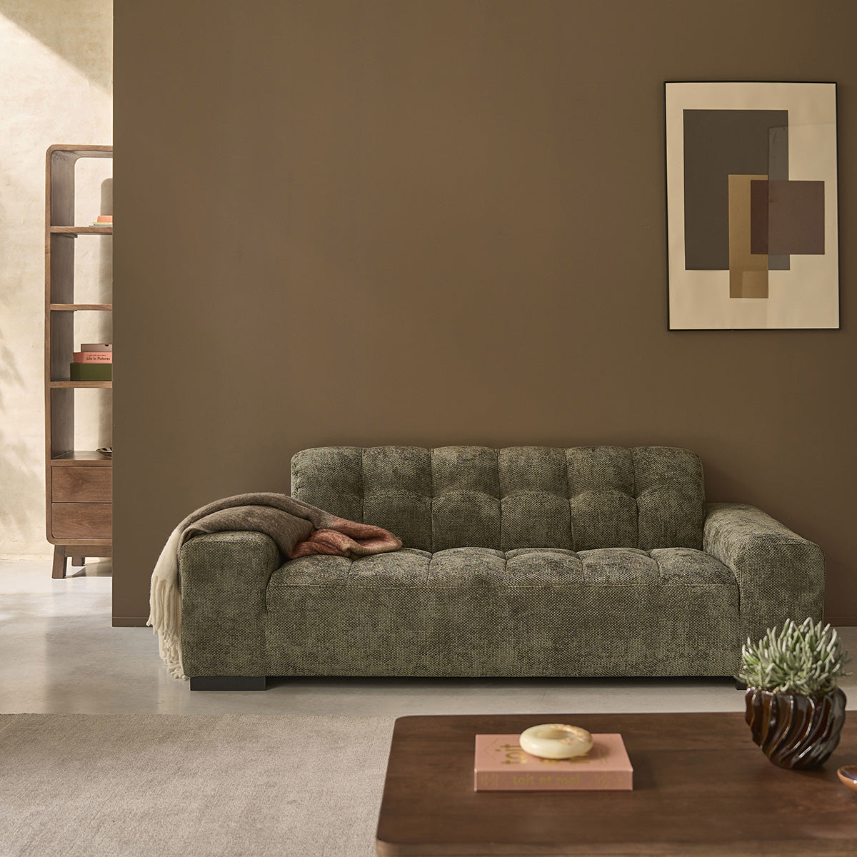 NOVA - Libreria in legno massello di mango, 118 cm