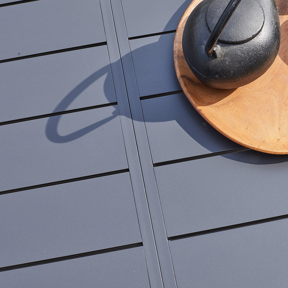 MODULO - Tavolo da giardino allungabile in alluminio grigio 6/10 pers.