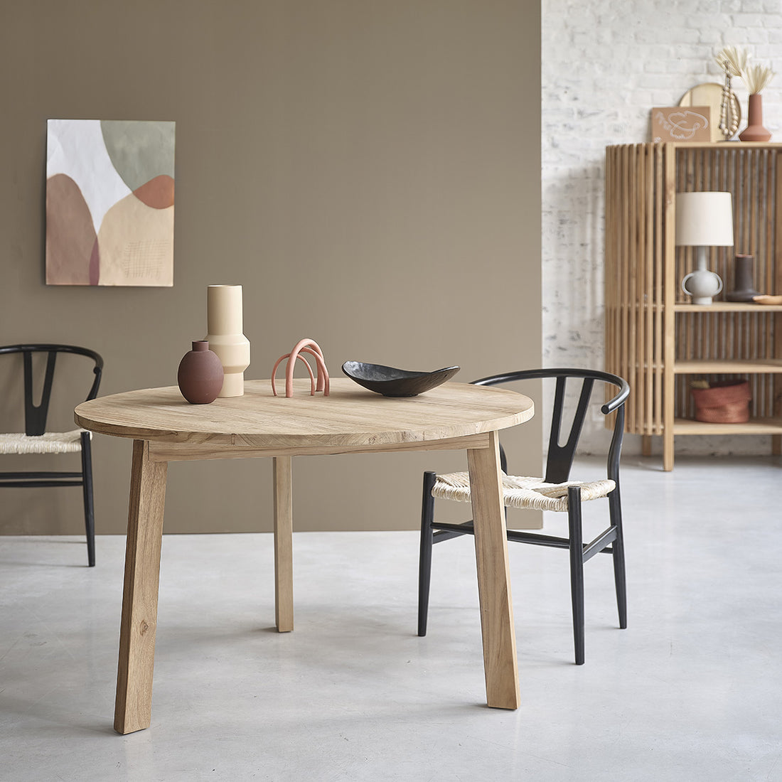 ALDO - Tavolo rotondo in teak massello per 4 pers.