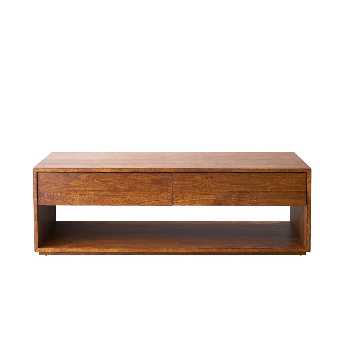 MILO - Tavolino in mindi massello con finitura in noce 140 cm