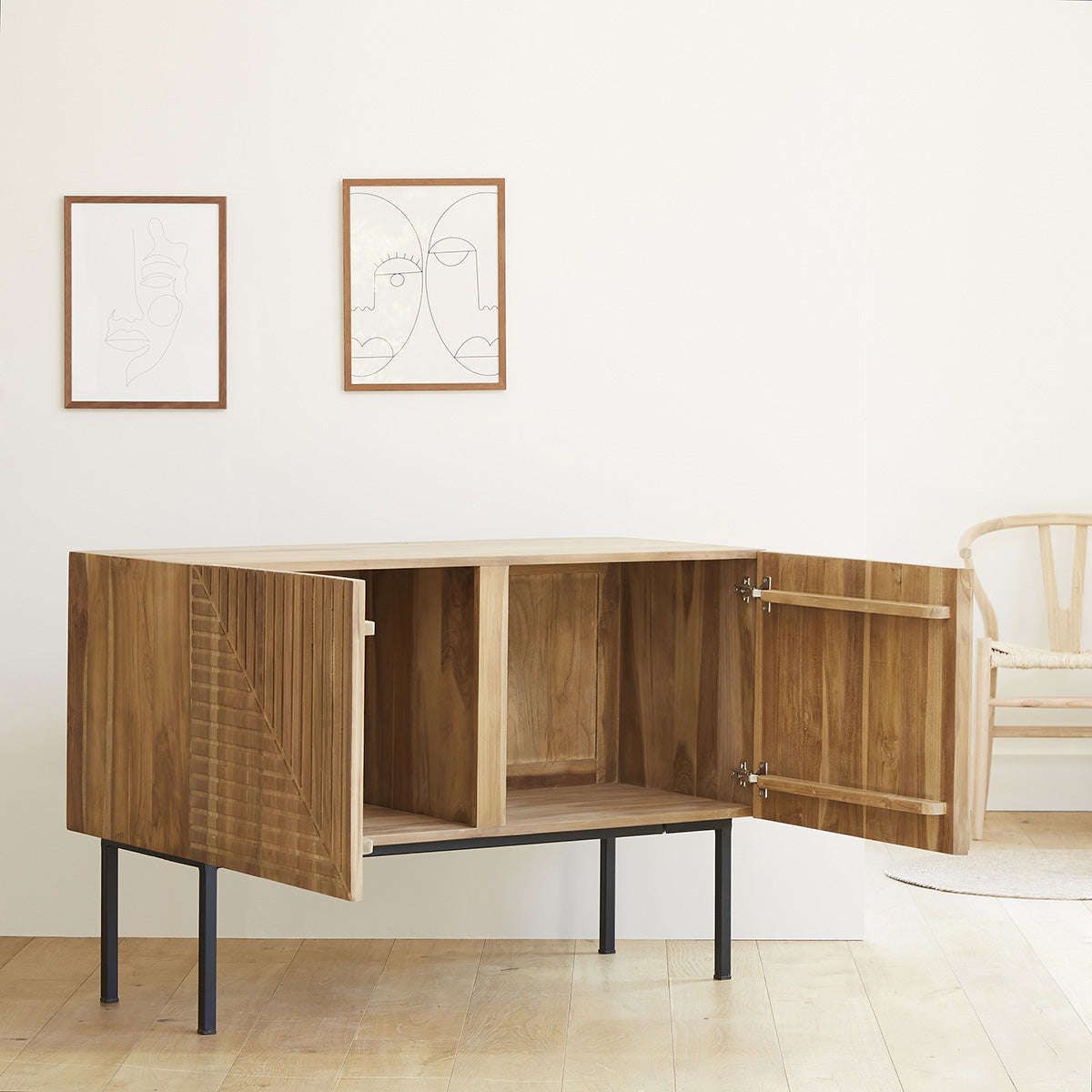 PORTLAND - Credenza in teak massello 120 cm