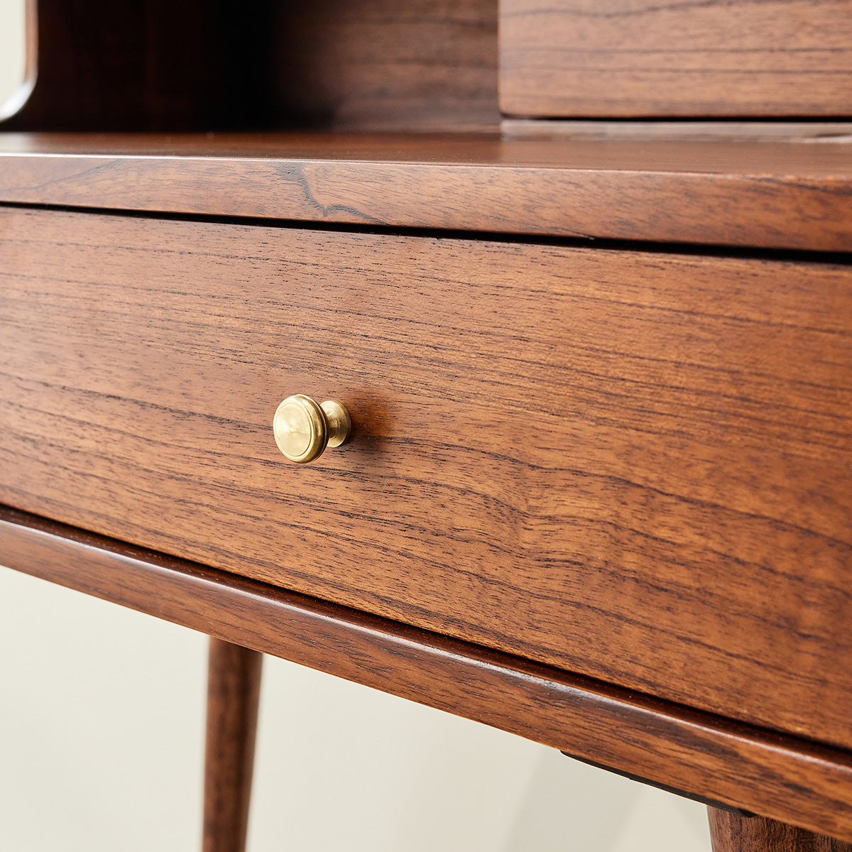 VINTAGE - Scrivania in mindi massello finitura noce 90 cm