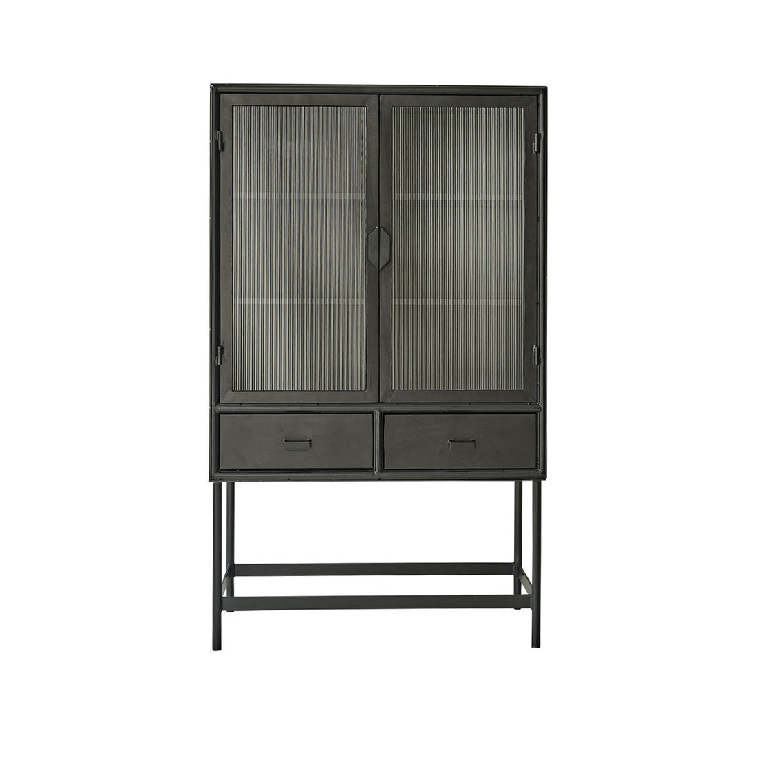 OCTAV - Vetrinetta in metallo e vetro ondulato 90 cm