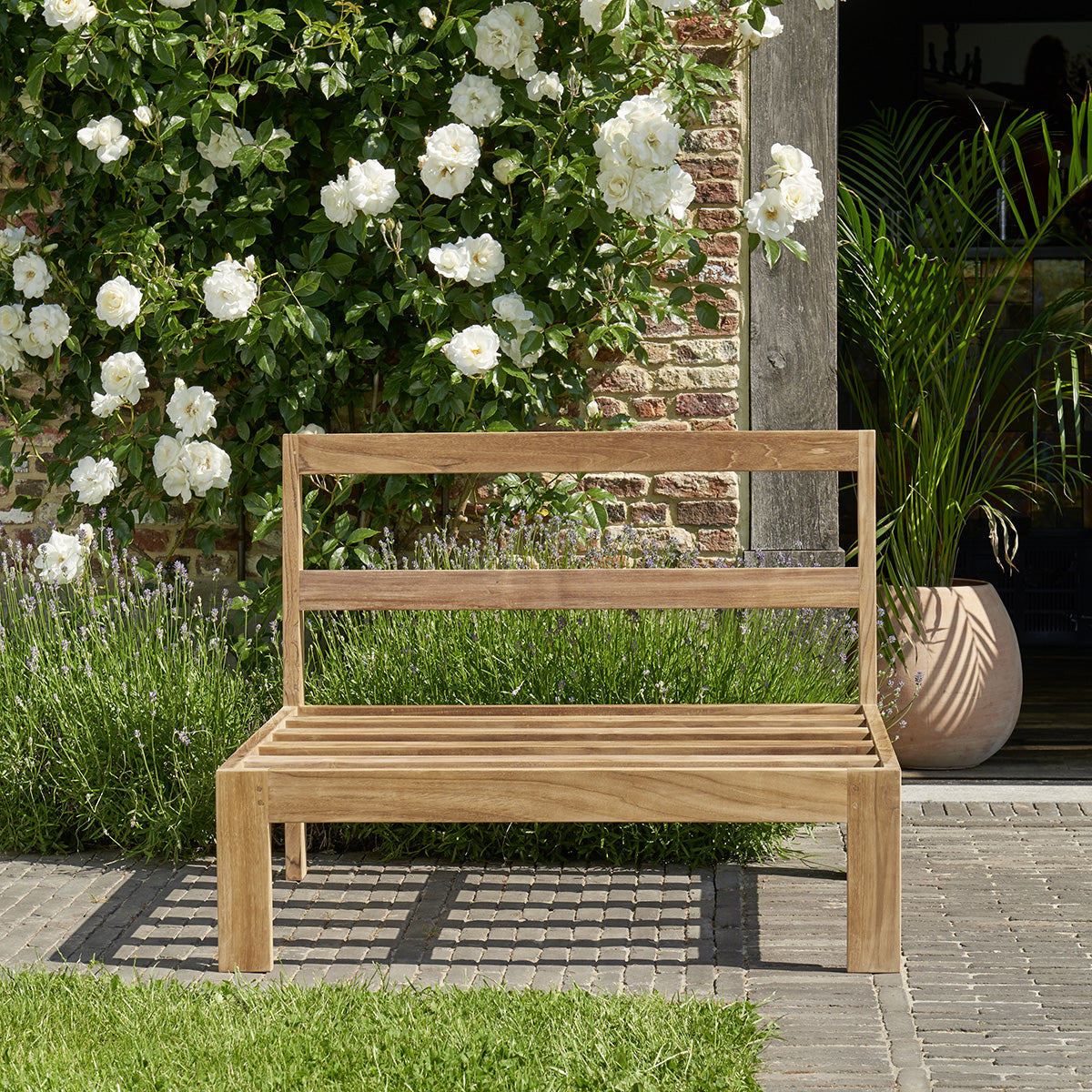 PALMA - Poltrona da giardino in teak massello bianco
