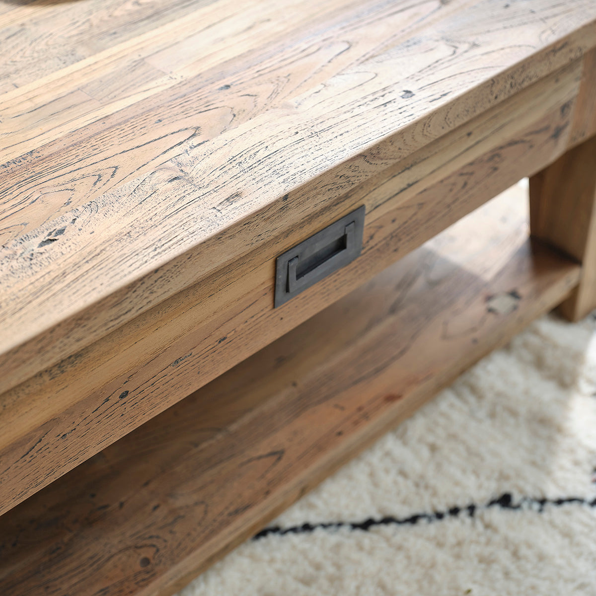 CARGO - Tavolino in teak massello riciclato 100 cm