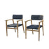 Poltrona da giardino in teak massello e corda nera (set di 2)
