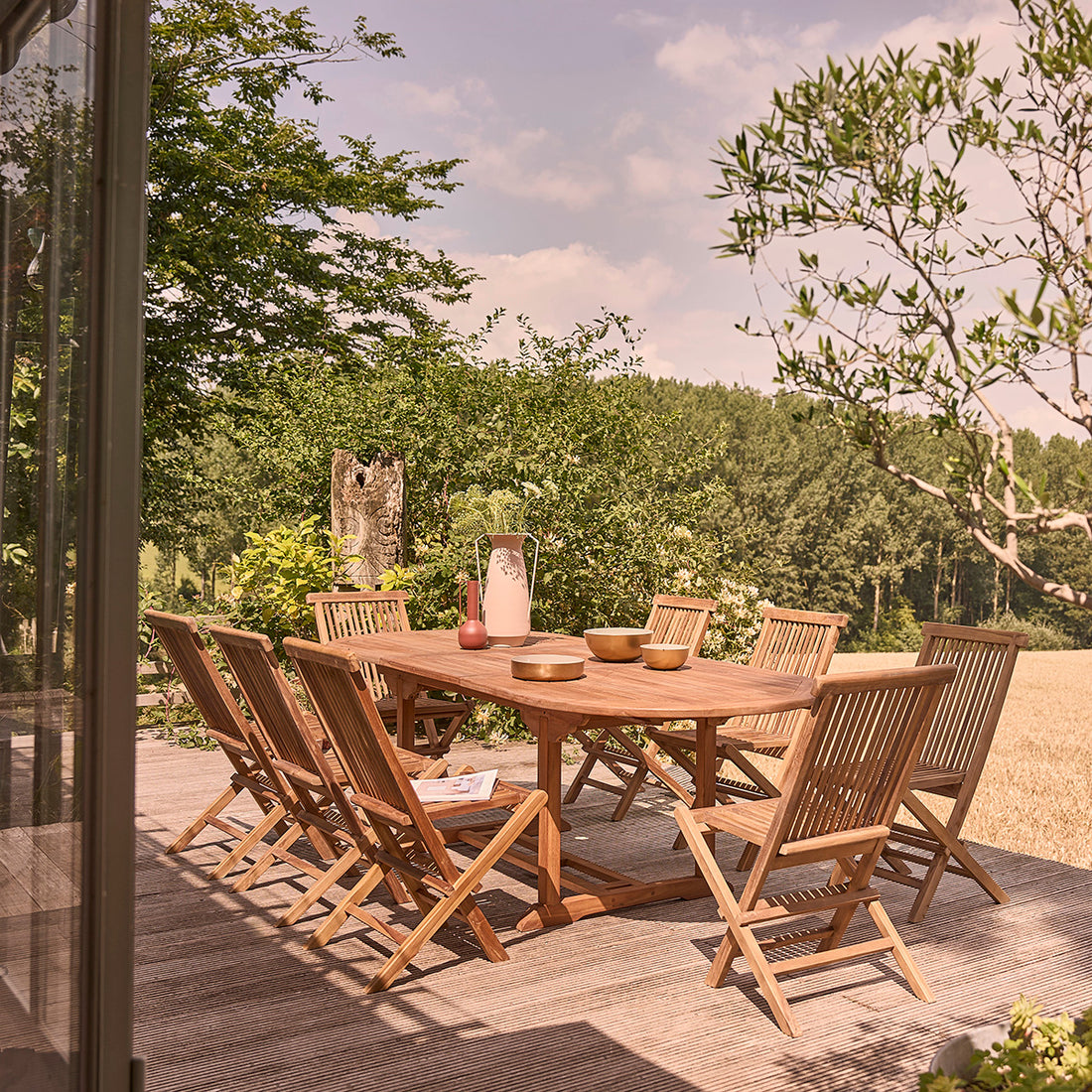 BALI - Tavolo da giardino allungabile in teak massello oliato 8/10 pers.